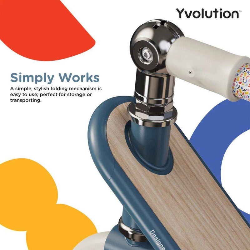 Yvolution Scoot Classic Foldable 2-Wheel Kick Scooter (Blue) - Image 2